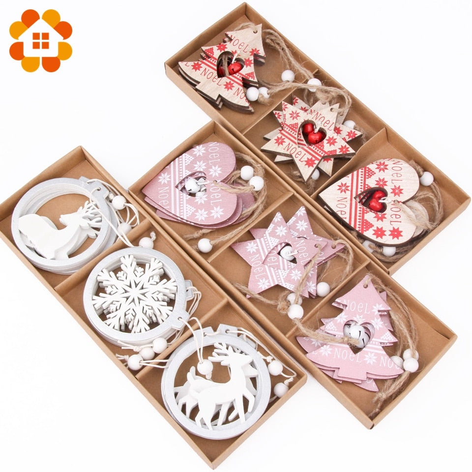 Bedruckte Weihnachtsanhänger aus Holz