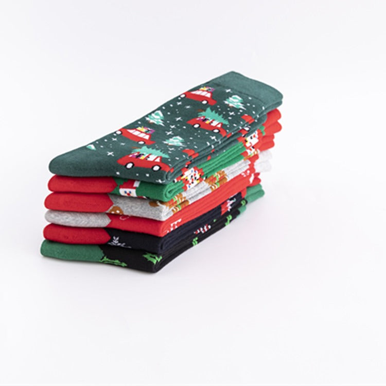 Modische Bunte Weihnachtssocken - Baumwollsocken für Herren und Damen