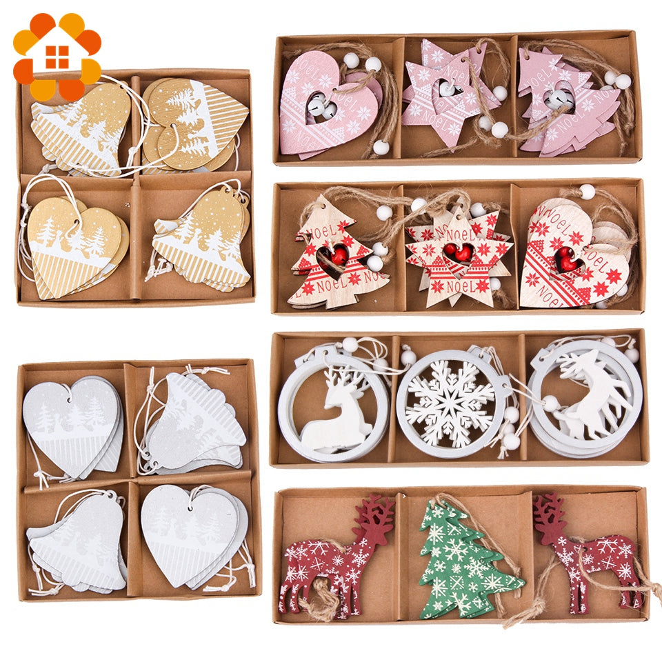 Bedruckte Weihnachtsanhänger aus Holz