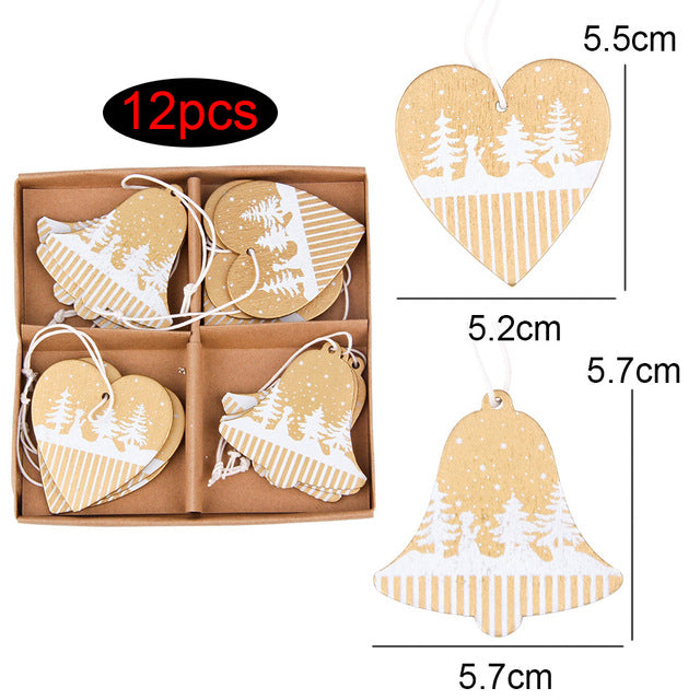 Bedruckte Weihnachtsanhänger aus Holz
