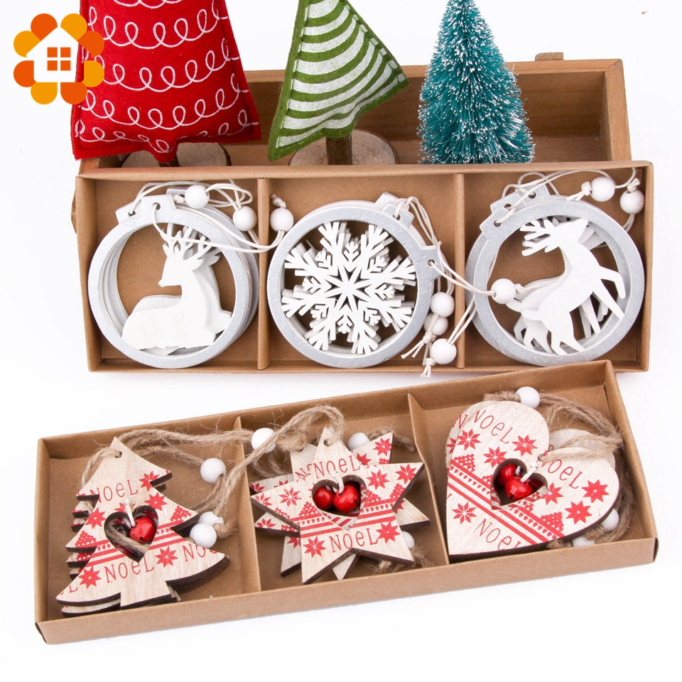Bedruckte Weihnachtsanhänger aus Holz