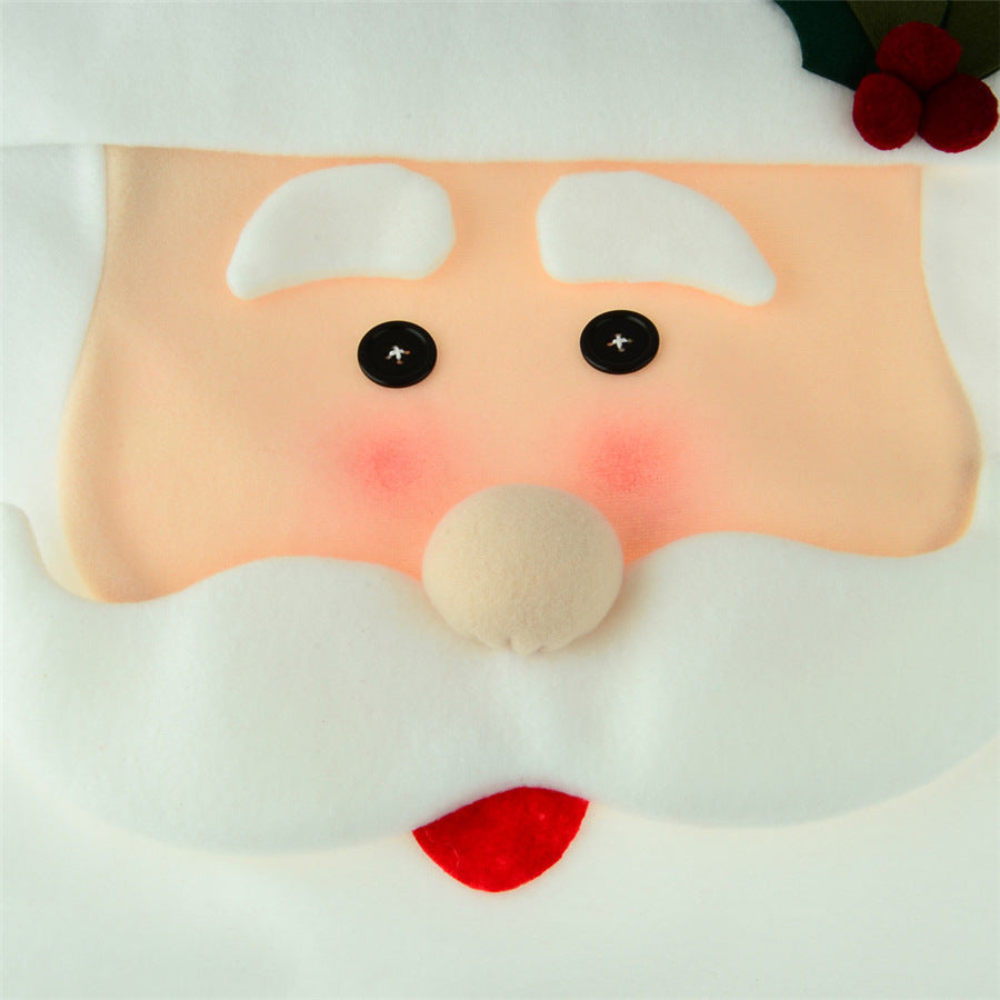Samt-Stuhlabdeckung für Weihnachten – Santa Claus & Snowman