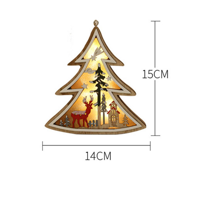 Kreatives Holz-Nachtlicht in Form von Baum, Stern & Herz - Weihnachtsgeschenk