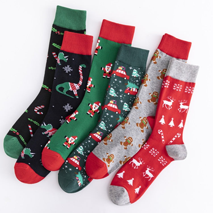 Modische Bunte Weihnachtssocken - Baumwollsocken für Herren und Damen