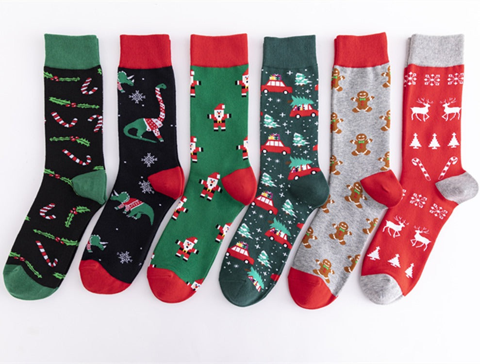 Modische Bunte Weihnachtssocken - Baumwollsocken für Herren und Damen